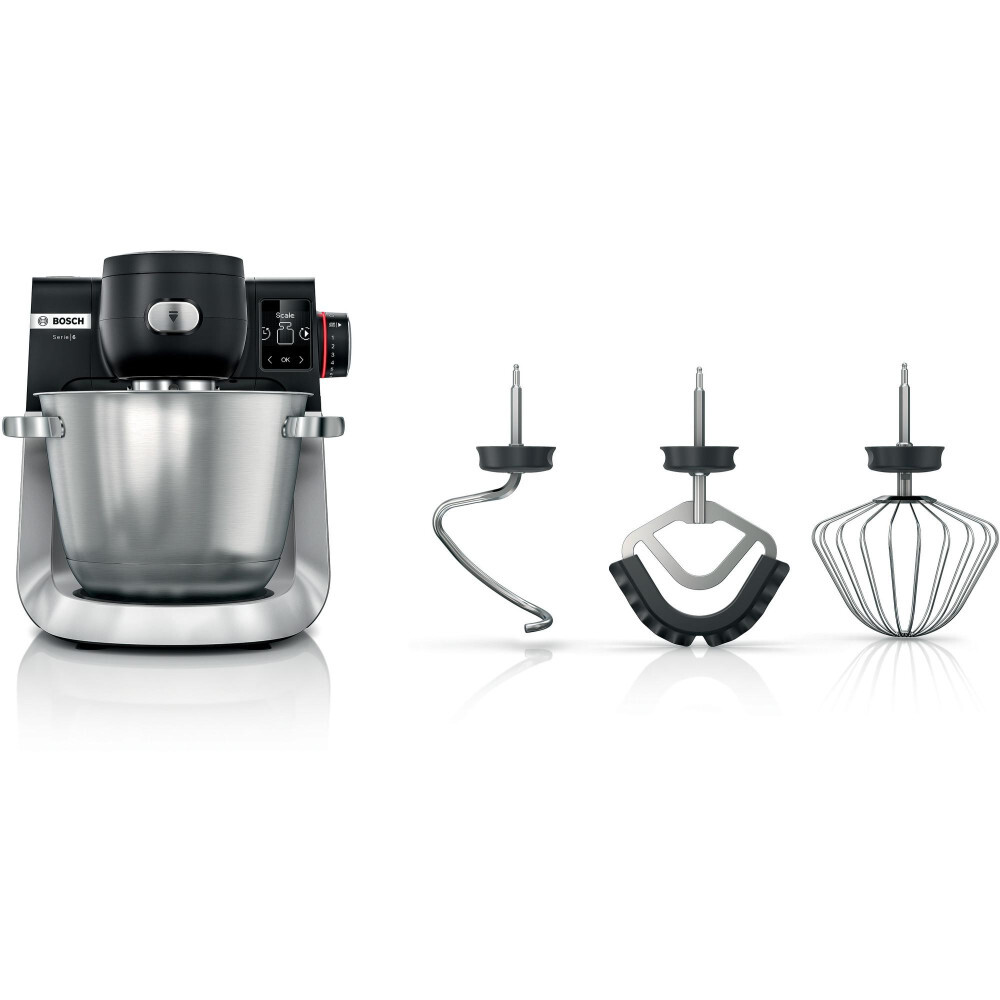 Bosch Universal-Küchenmaschine Serie 6 MUMS6ZS00, 1600W Motor, Smart Sensor Technology, 3D PlanetaryMixing, Edelstahl-Schüssel, 5,5l, Silikon-Rührbesen