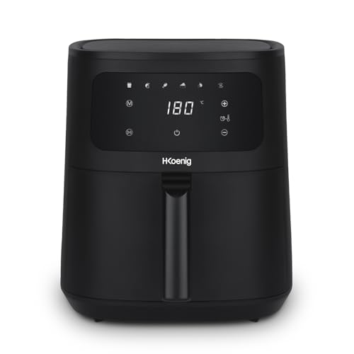H.Koenig Airfryer XL FRY860 Heißluftfritteuse ohne Öl, 6 l Kapazität, 6 Programme, Touchscreen, bis zu 8 Personen, verstellbar 80 – 200 °C