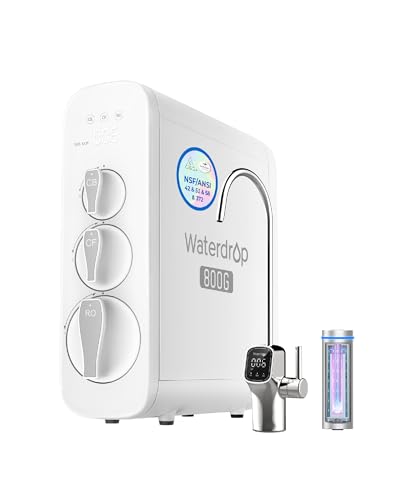 Waterdrop G3P800, Umkehrosmoseanlage mit 800 GPD, 9-stufiger Filterung, tanklos, LED-intelligenter Wasserhahn, TDS-Reduktion