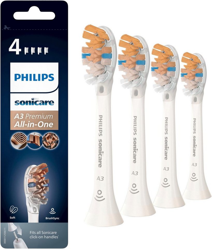 Philips Sonicare A3 Premium All-in-One Aufsteckbürsten, Standardgröße, BrushSync-fähig