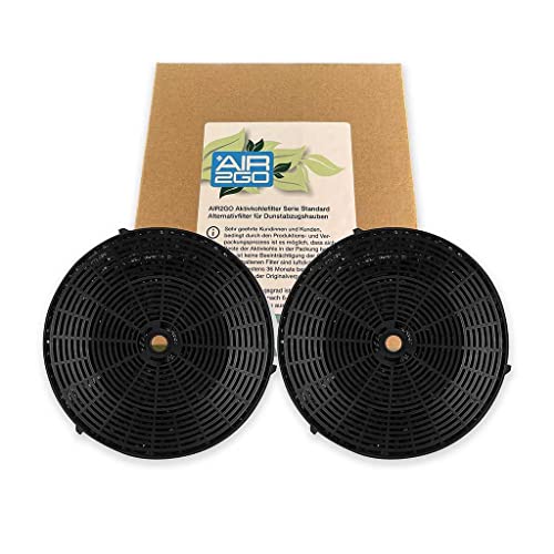 AIR2GO Aktivkohlefilter als Ersatz für Juno CFC0038668 / CFC0140343 (2 Stück) für Dunstabzugshauben, Durchmesser 173 mm