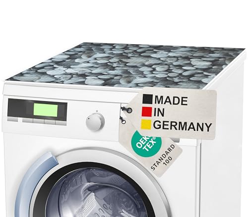 BAUHELD® Universal Waschmaschinen-Auflage [60x60cm], rutschfeste Waschmaschinen-Abdeckung mit Vinyl-Beschichtung, made in Germany, für Waschmaschine, Trockner und Wohnmobil, in Stones