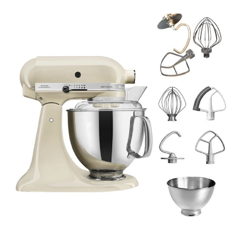 KitchenAid Artisan 5KSM175 Tschimmlover Küchenmaschine, 4,8 L, mit Tschimmhook Rührelementen