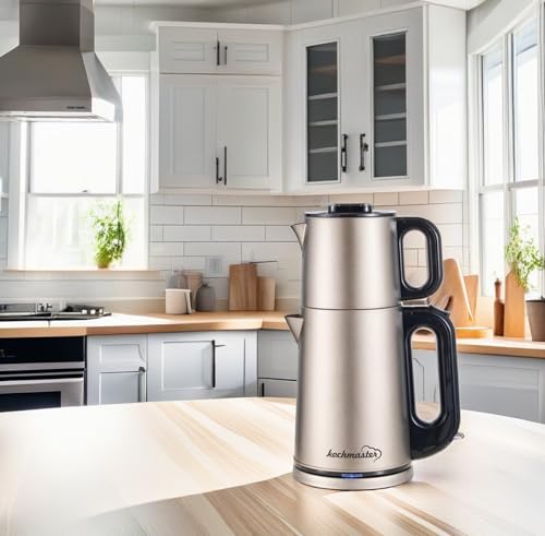 kochmaster Dem Vakti Gold Edition, Teekocher aus Edelstahl mit 1800W Leistung und Trockenlauf-Schutz, gold