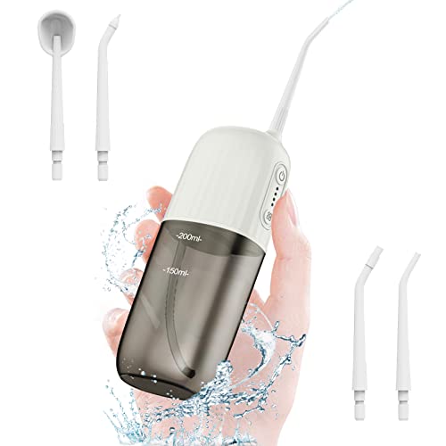 Munddusche Kabellos für Zähne Mundduschen Testsieger Elektrische Zahnreiniger Mit 4 Modi und 3Gears IPX7 wasserdichte Tragbarer USB Wiederaufladbar Wasser Zahnseide für Zuhause und Reisen