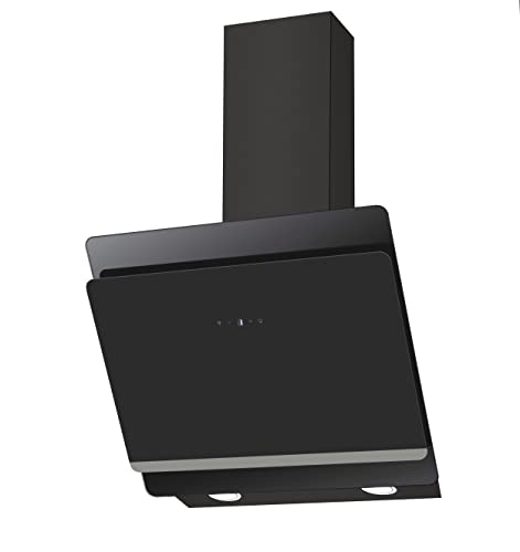 Candy Dunstabzugshaube CDG6CEBWF, 60cm, 213W, 4 Leistungsstufen, max. Luftleistung 472m³/h, Abluft & Umluft, Energieeffizienz A, kostensparende LED-Leuchte, Schwarz