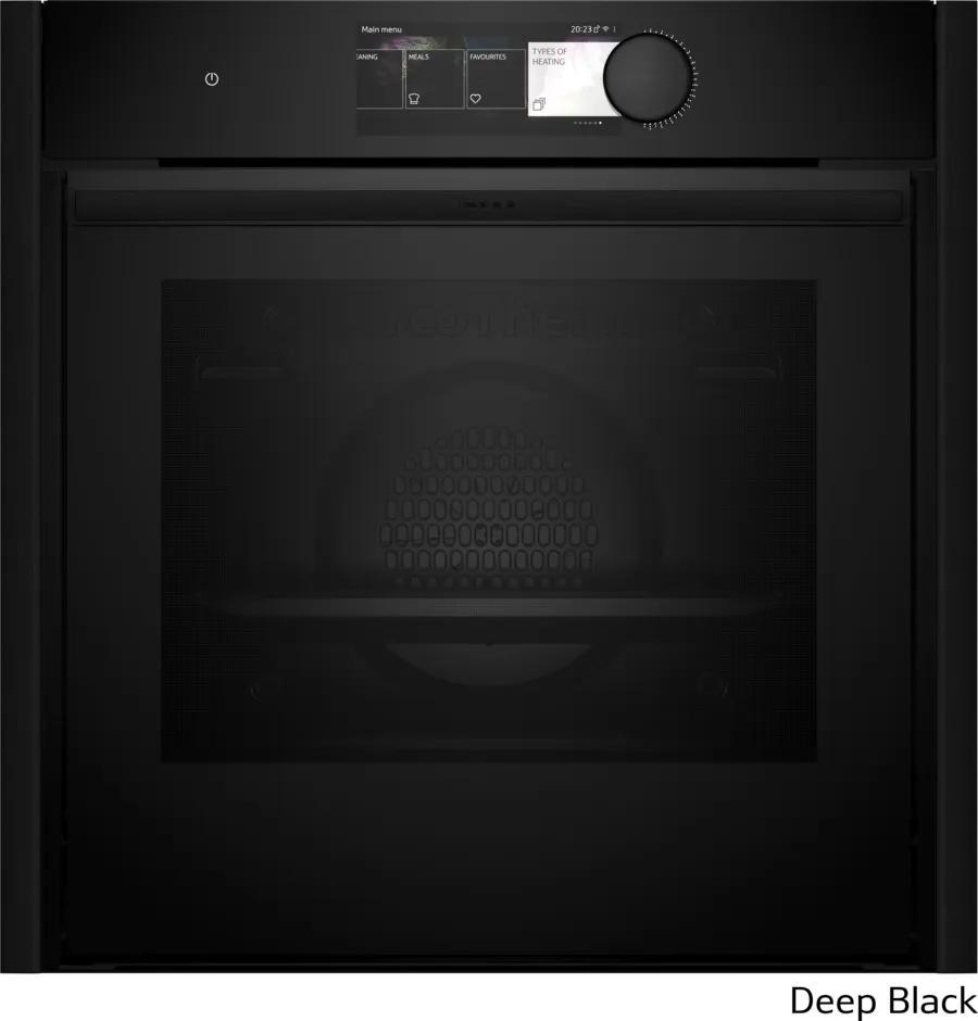 Neff N 90 B69FY5CY0 Einbau-Dampfbackofen 60 cm DEEP BLACK mit 24 Beheizungsarten, A+ Energieeffizienz, 71 l Garraumvolumen, Home Connect, LED Touch Control
