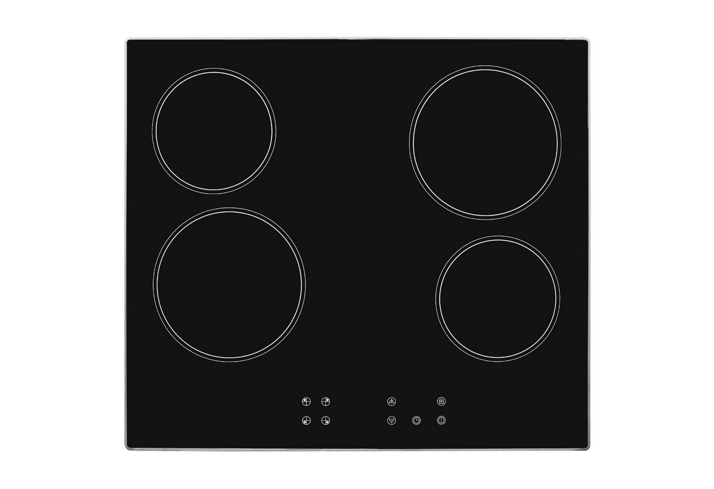 exquisit Elektro-Kochfeld EKC601-Rsw-020, stoßfestes Glaskeramikkochfeld mit Touch-Control und 4 Kochzonen, schwarz