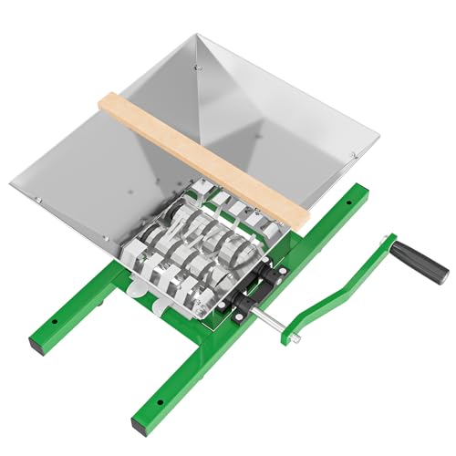 Wiltec Obstmühle 7L, Obsthäcksler mit Handkurbel, Edelstahltrichter, leicht zu reinigen für Saft- und Mostherstellung