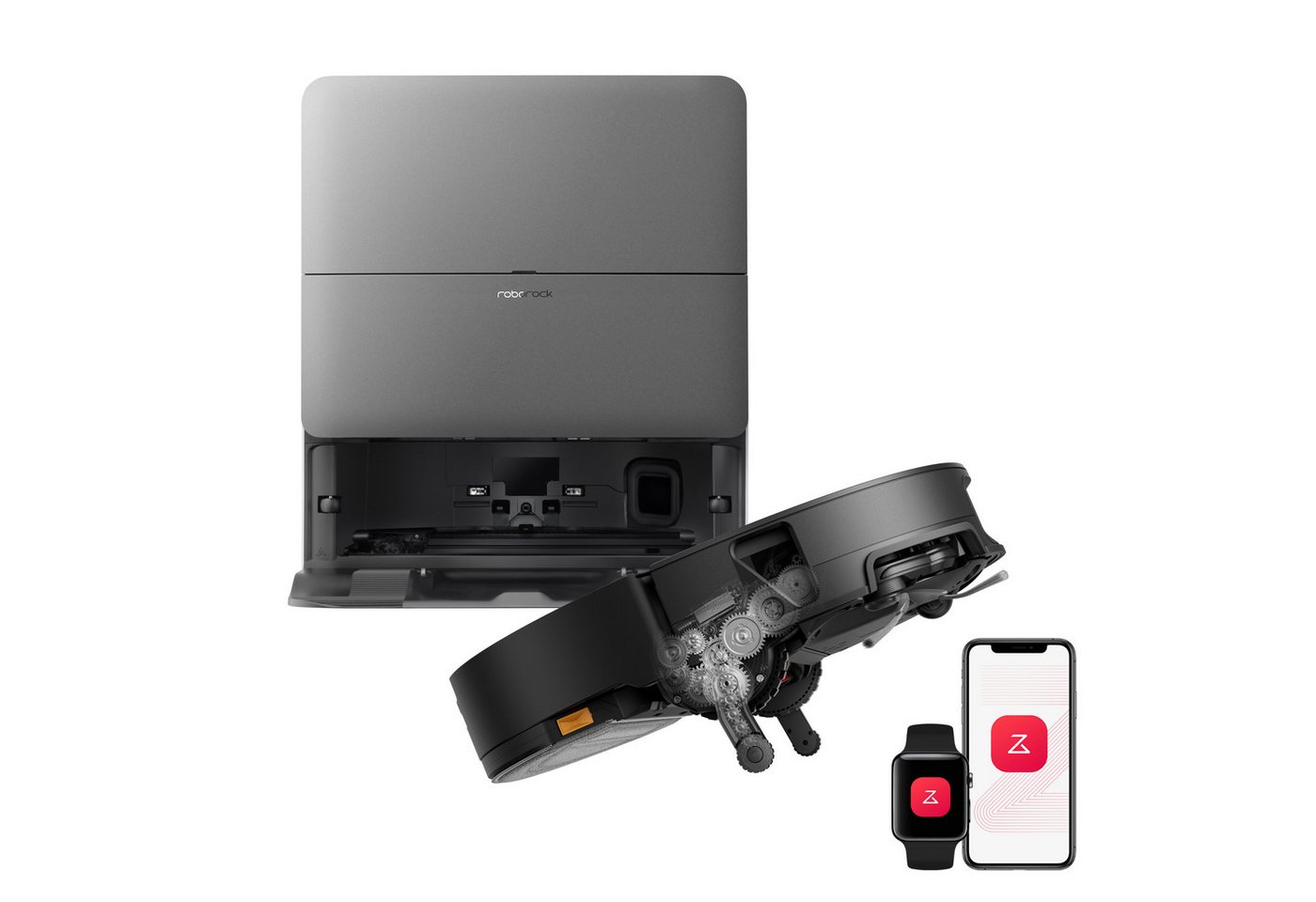 Roborock Saros 20 Sonic, Saugroboter mit 36.000 Pa Saugkraft, Dual Anti-Tangle System, 7,95 cm Ultra-Slim Design, Smart Plan 3.0