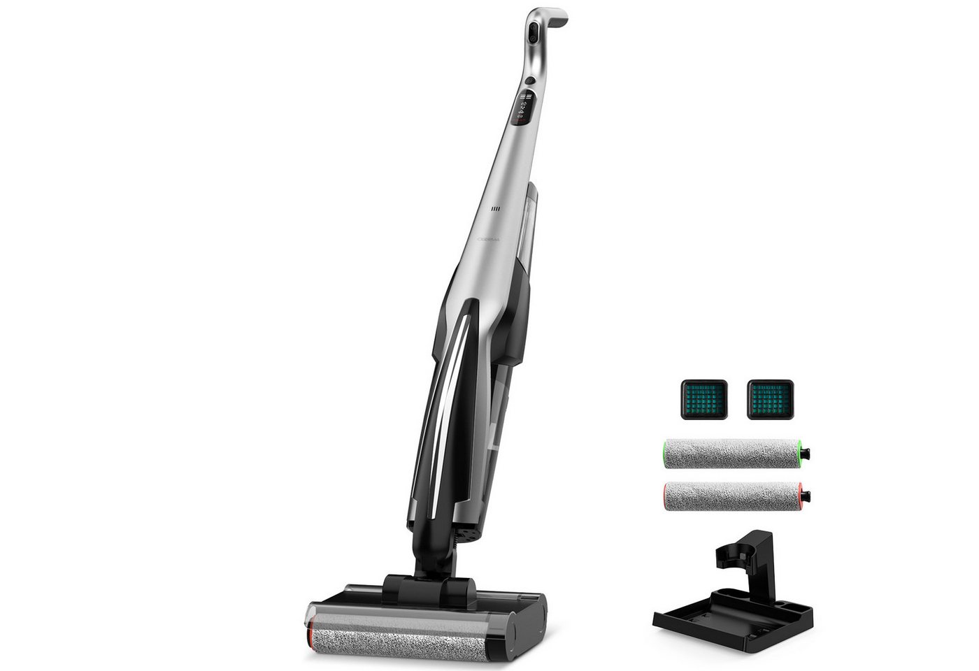 "Deerma Hand- und Stielstaubsauger DEM-VX96W Nass-Trockensauger, 160 W - Innovative randlose Walzenbürste, elektrolytische Wassersterilisation"