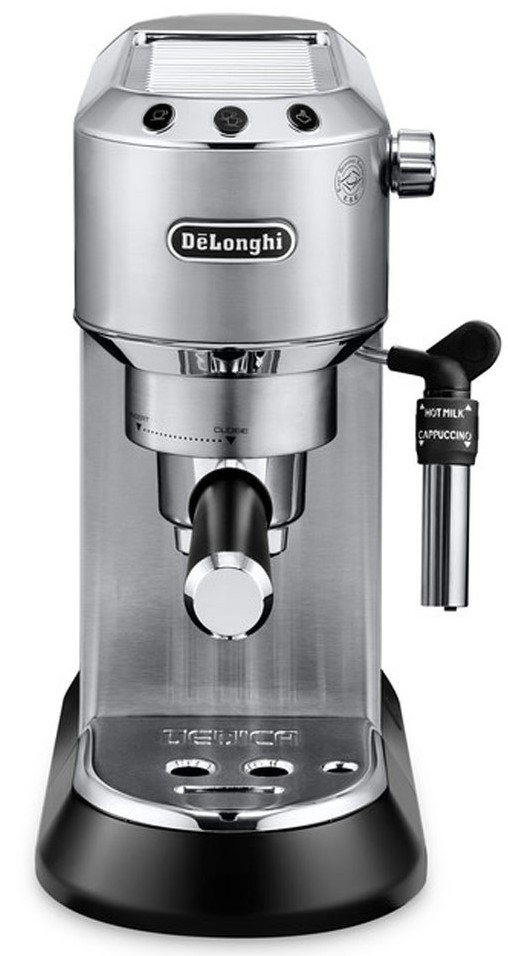 De'Longhi Dedica Style EC 685.M Espresso Siebträgermaschine,  Espressomaschine mit Professioneller Milchschaumdüse, nur 15 cm breit, 1  Liter Wassertank, Vollmetallgehäuse, E.S.E Pads geeignet, silber: Tests,  Infos & Preisvergleich