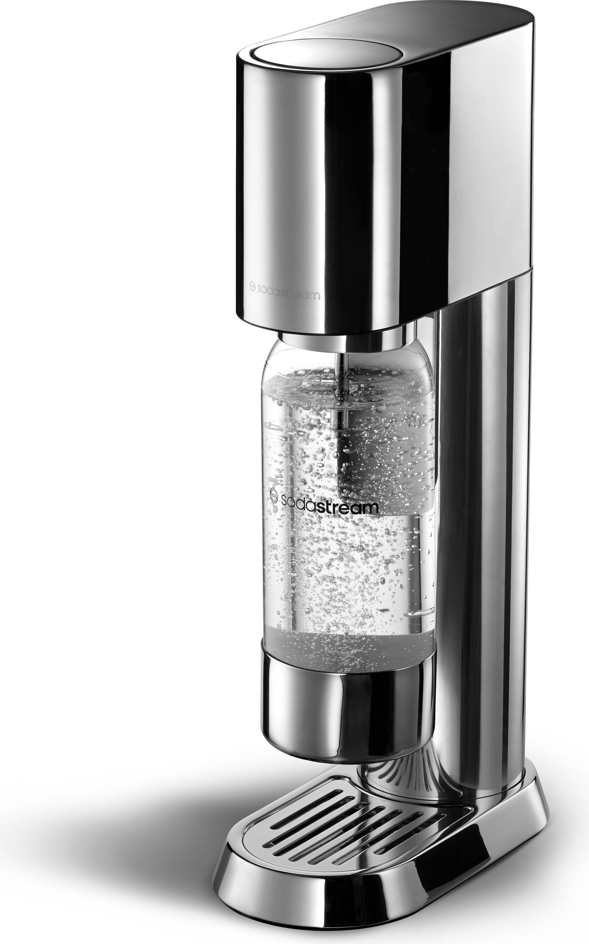 SodaStream Ens, Wassersprudler aus Edelstahl, Silber, Quick Connect-Zylinder für 60L und spülmaschinenfeste Flasche
