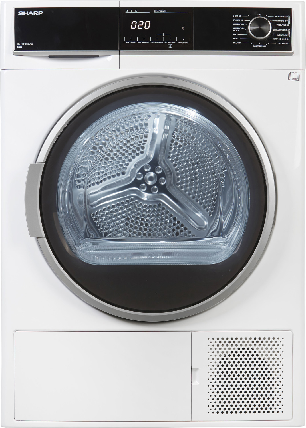 Sharp KD-HHH8S8GW3-DE, Wärmepumpen-Kondensationstrockner
