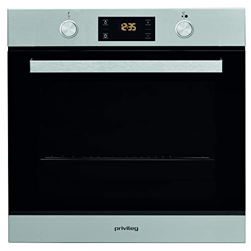 Privileg PBWR6 OH5V IN Einbau-Backofen, 71 L/Hydrolyse-Reinigung/7 Funktionen/Edelstahl/Turn&Go/Click&Clean/Versenkbare Bedienknebel