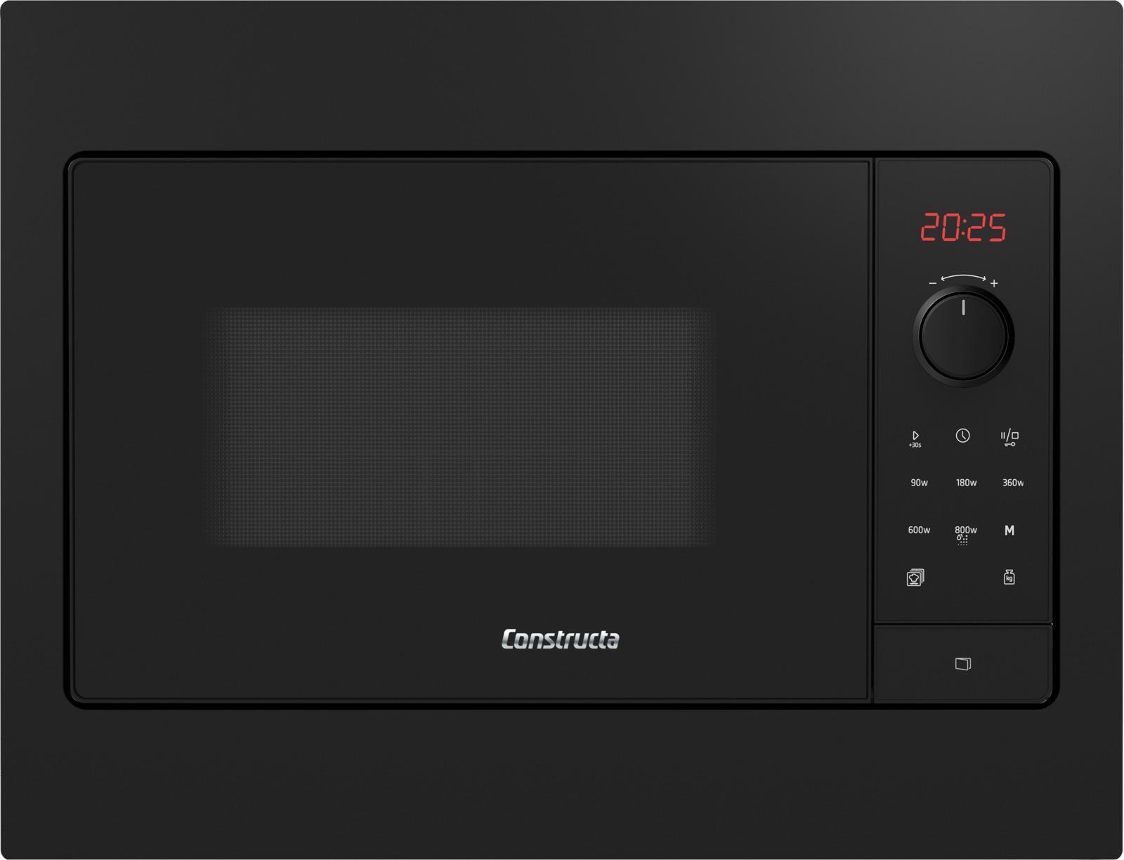 Neff Constructa CC1P91256, Einbau-Mikrowelle, Schwarz mit 800W Max. Leistung, 20L Garraumvolumen und LED Display