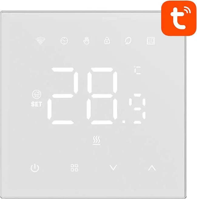 Avatto WT410-16A-W, Smart-Thermostat für Elektroheizung mit 16A WiFi, HD-LED-Bildschirm, präzise Temperaturregelung, Sprachsteuerung kompatibel mit Alexa und Google Home