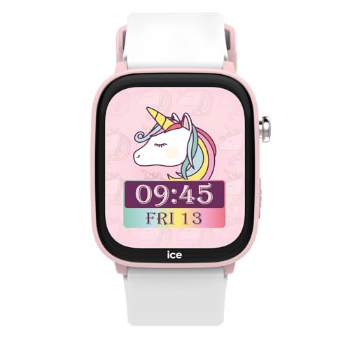 ICE-WATCH Ice smart junior 3.0 FM, Rosa geolokalisierbare verbundene Uhr für Mädchen mit Silikonarmband, 1.75 Zoll, wasserdicht bis IP68