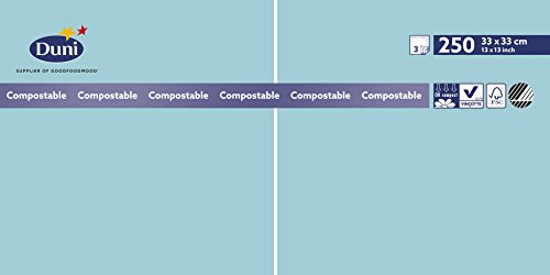 Duni Zelltuch Servietten, Mint blau, 33 cm, 250 Stück