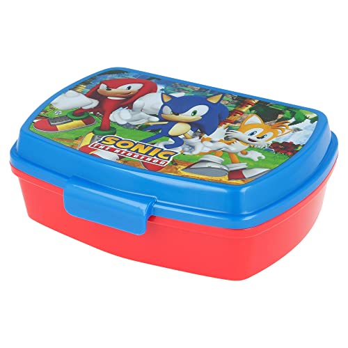 Tinisu Sonic the Hedgehog Lunchbox, Brotdose aus Kunststoff mit 17cm x 14cm x 4cm Größe