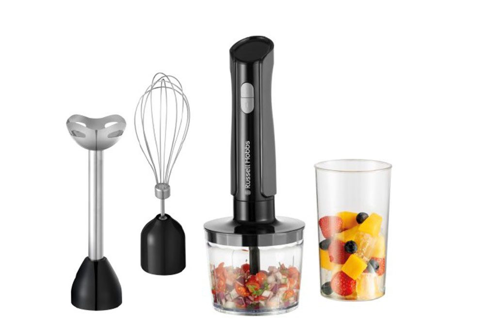 RUSSELL HOBBS Stabmixer Matte Charcoal 27141-56, 3in1, 500 W, anthrazit - mit Zerkleinerer, Schneebesen und spülmaschinengeeigneten Teilen