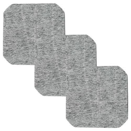 vhbw Aktivkohle-Filter, 3er Set für Tefal Super Classic 1000 Fritteuse, 12 x 12 x 0,8 cm, grau, geruchsreduzierend und langlebig