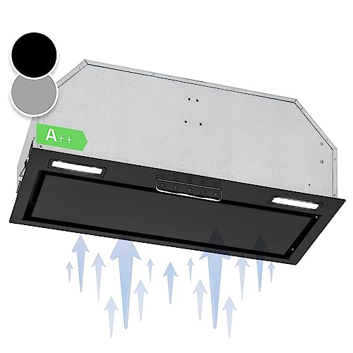 Klarstein Dunstabzugshaube 70cm, Abluft-Dunstabzugshaube mit Spülmaschinenfestem Aluminium Filter, Leise Abzugshaube für Abluft, 508 m³/h Luftstrom, Wandhauben mit LEDs, Dunstabzug zur Wandmontage