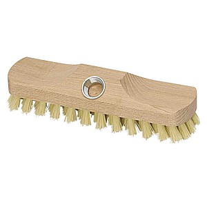 Nölle Schrubber Braun, 22 cm breiter Schrubber mit hartem Fibre-Besatz für gründliche Bodenreinigung