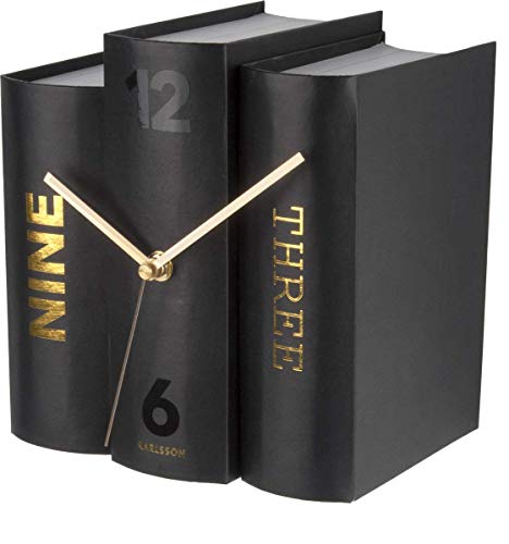 Karlsson KA5729 Book Uhr, Tischuhr, Papier, Schwarz, One Size