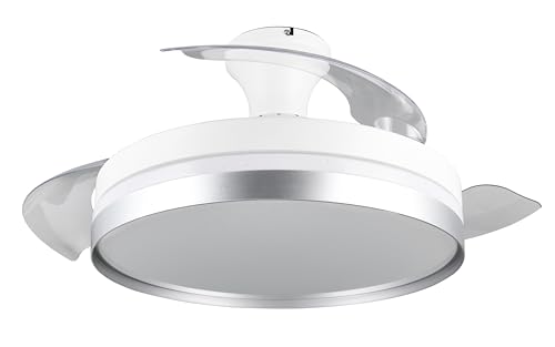 RL LIVE YOUR LIGHT LED Deckenventilator mit Beleuchtung Lindberg R67382187, Weiß matt, 6 Geschwindigkeiten, Fernbedienung, Dimmer, Timer, Nachtlicht, 4050 Lumen, Sommer- und Winterbetrieb