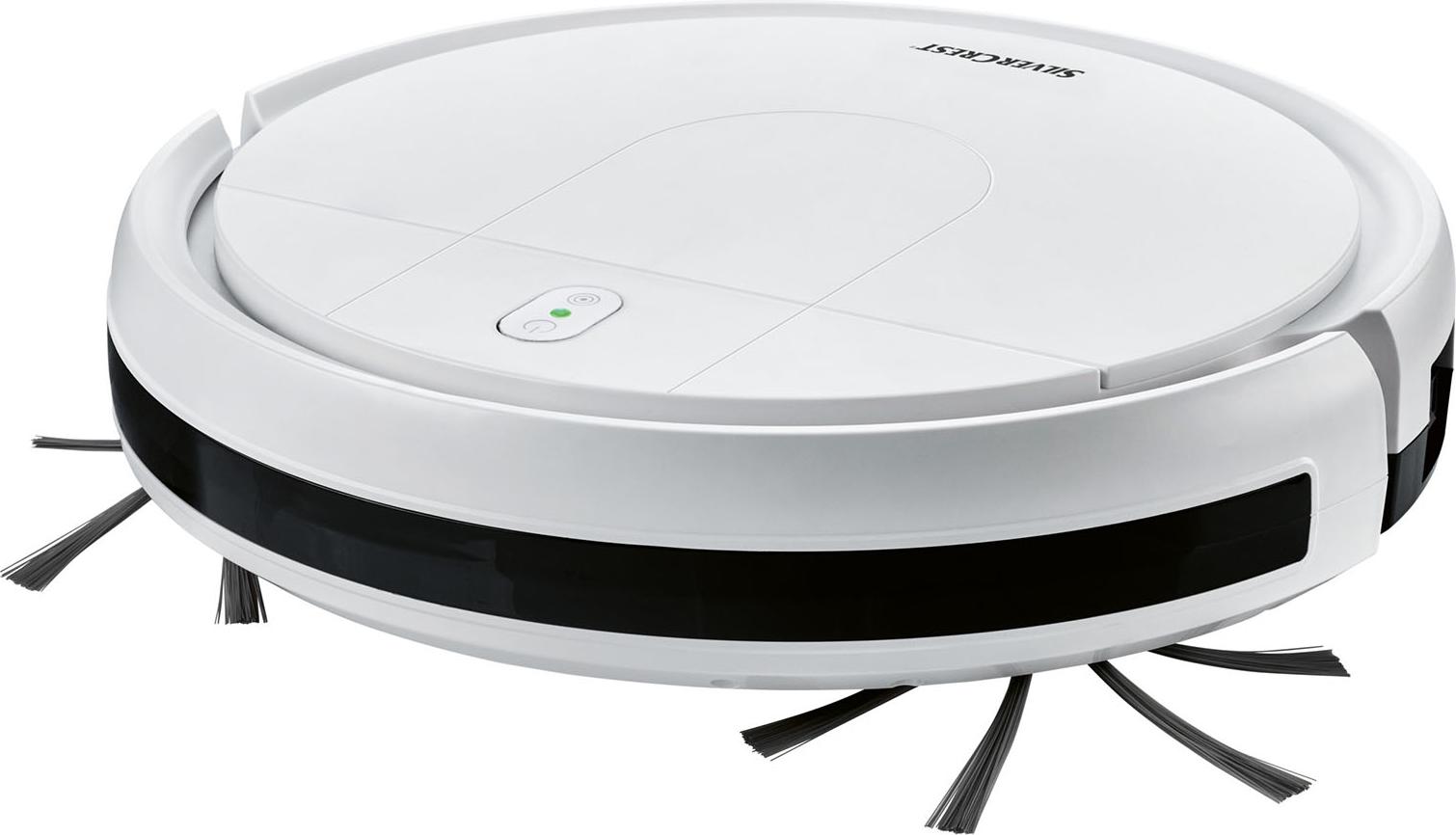 SILVERCREST Saugroboter mit Fernbedienung, 90 Min. Akkulaufzeit, Fall-Sensor und EPA-12-Filter