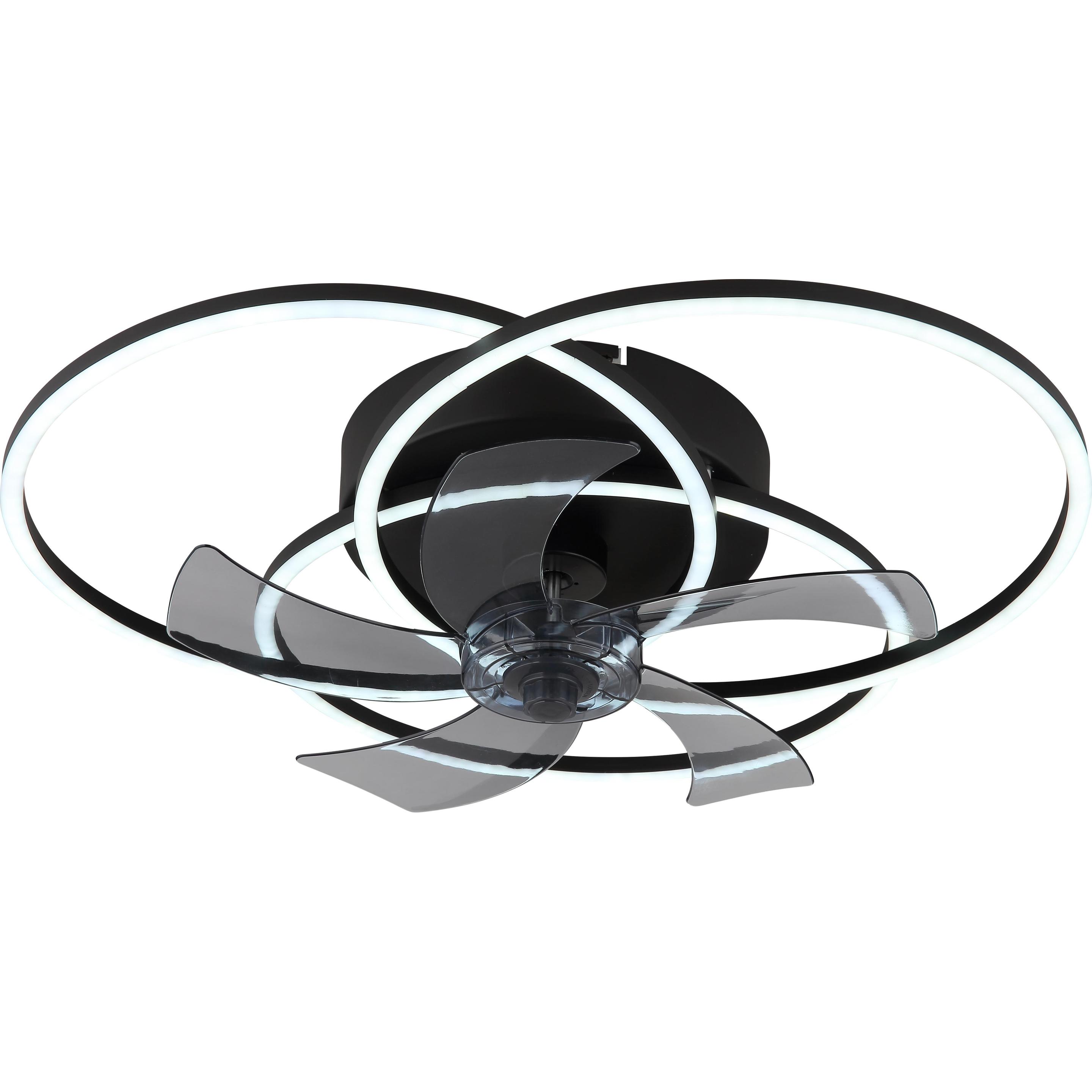 Globo Alia, Deckenventilator mit Fernbedienung, dimmbar und farbbar, Schwarz