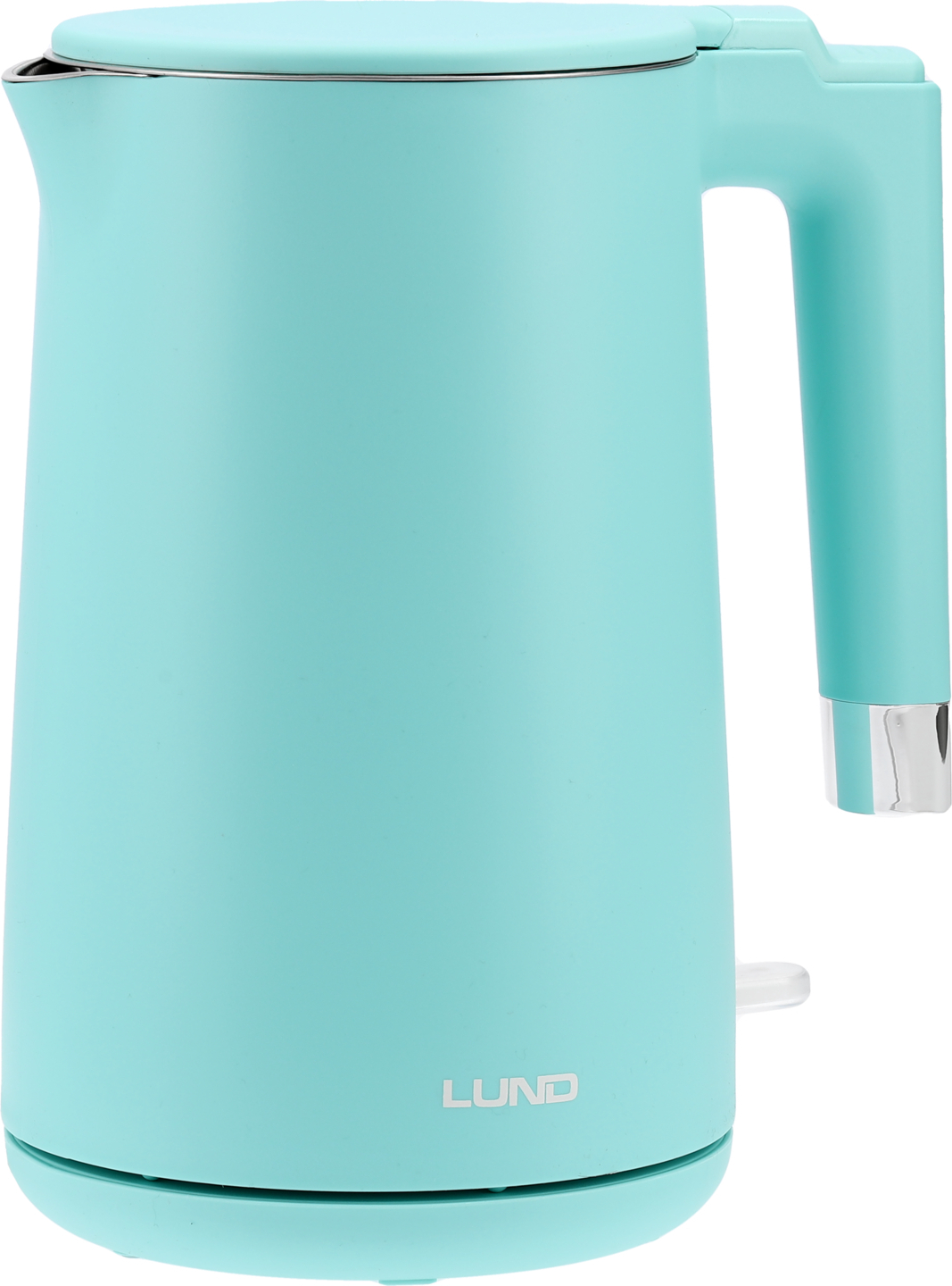 LUND Wasserkocher 1,5 l, 2200W COOL-TOUCH, türkis, mit Edelstahl-Innenwand, Abschaltautomatik und 360° drehbarem Sockel