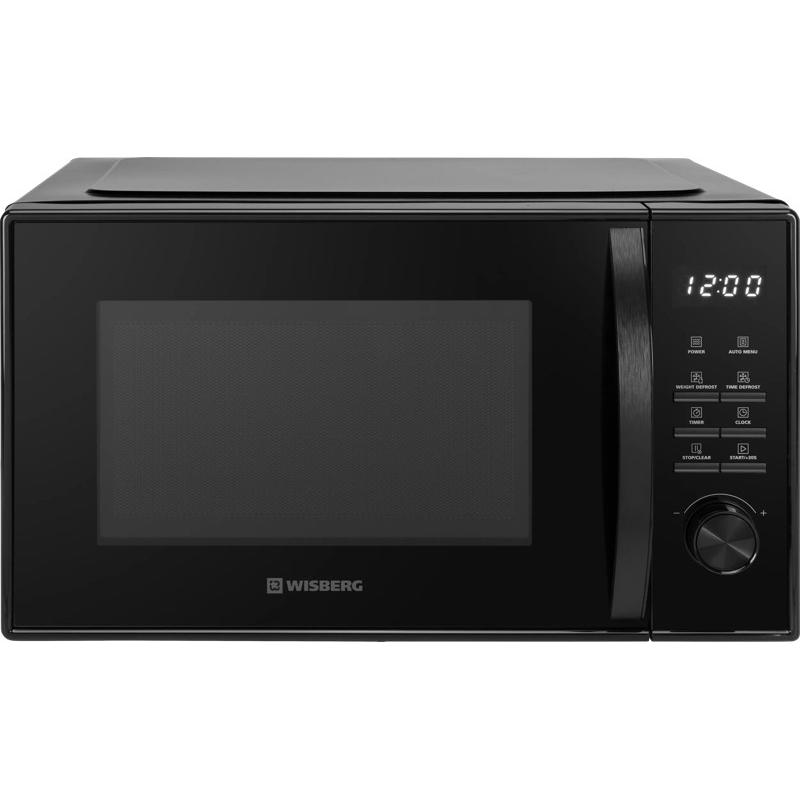 Wisberg WB1M25B, Mikrowelle mit 900 Watt Leistung, 5 Leistungsstufen und 8 Automatikprogrammen, freistehend schwarz