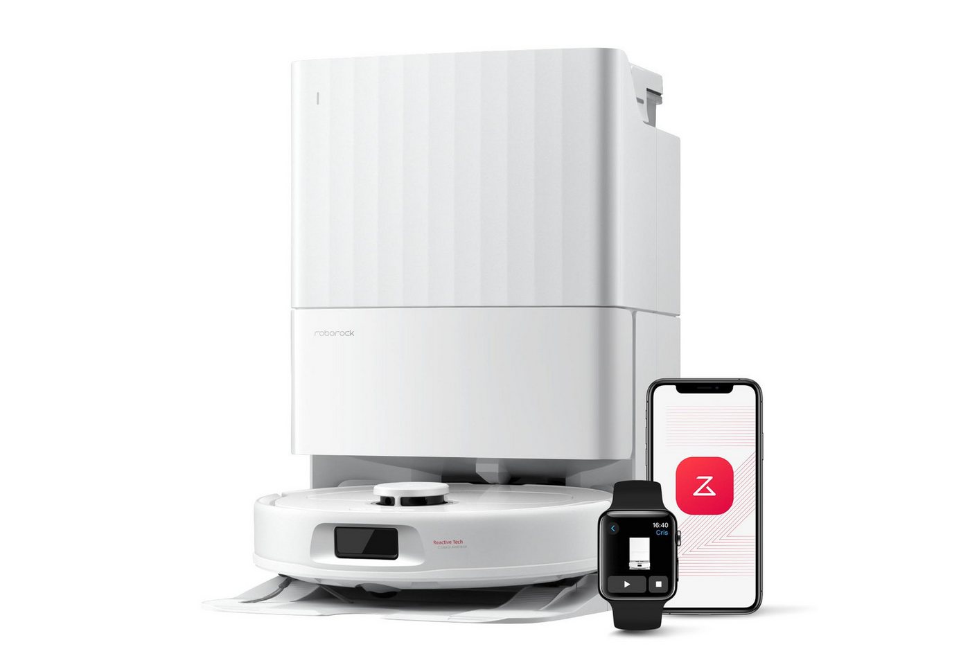 Roborock Saugroboter QV 35A, 8000Pa Saugkraft, Wischfunktion, Reactive Tech-Hindernisvermeidung, PreciSense-LiDAR-Navigation, Multifunktions-Dock