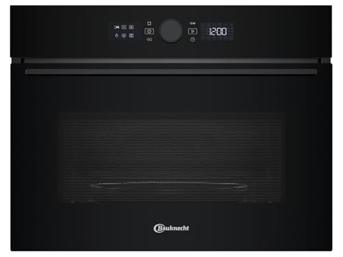 Bauknecht BMW57DMK Einbau-Mikrowelle mit Grill und Heißluft, 900 Watt, 40 Liter, schwarzes Glas