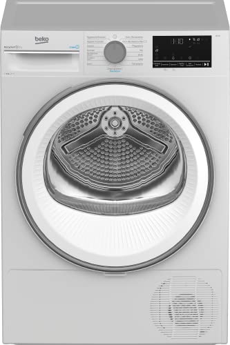 Beko B3T32491 Wäschetrockner, 9 kg, Frontlader Wärmepumpentrockner, 15 Programme, Sensortrocknung, Dampffunktion, Silent-Programm, Allergikergeeignet, Säulenfähig, Aquawave Schontrommel, Weiß - Preisvergleich