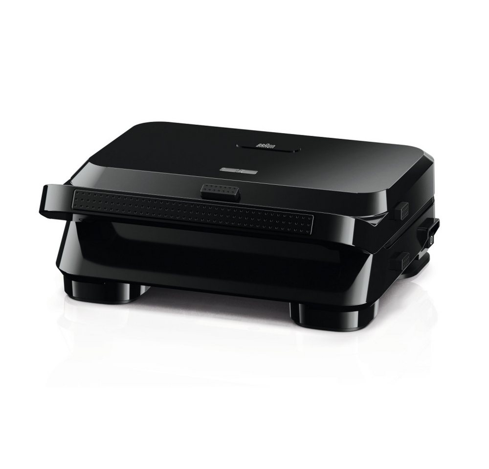 Braun Sandwichmaker Braun SM5000BK Sandwich Maker und Grill. Multifunktionaler Kontaktgrill und Waffeleisen in elegantem Schwarz