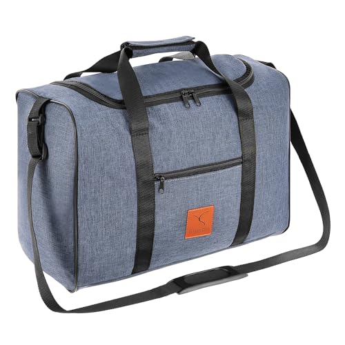 Granori Handgepäck Reisetasche 40x30x20 cm WT2 - Leichte Flugzeug Bord-/ Kabinengepäck Tasche 24 l für Damen und Herren | Max. Maße Flug Gepäck Kabinentasche für Wizz Air (Blau)