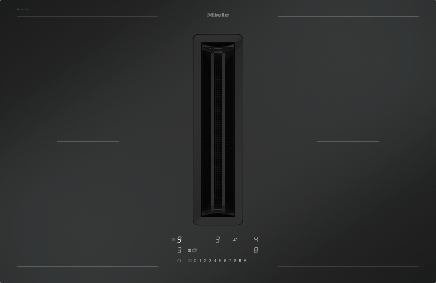 Miele KMDA 7876 FL-U Induktionskochfeld 80 cm mit integriertem Dunstabzug, autark, Vario-Zonen, A+, flächenbündig