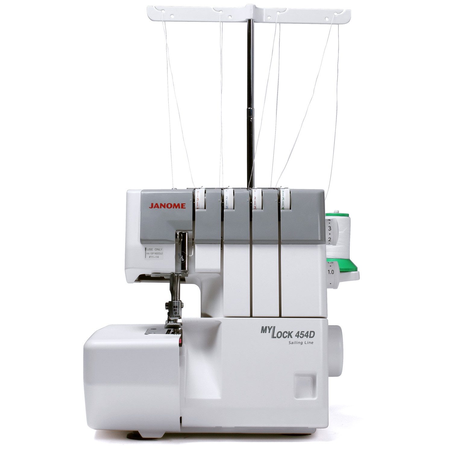 Janome MyLock 454D Sailing Line Overlock-Nähmaschine, vibrationsarm und benutzerfreundlich, blau