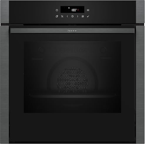 Neff B5ACJ7HG3, N50 Einbaubackofen Graphite Grey mit Hide, Pyrolyse, 7 Beheizungsarten, LED Display, EasyClean, Made in Germany