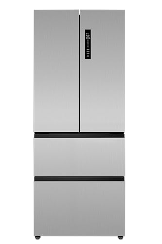 PKM FD403ENFDIX Kühl-Gefrierkombination, NoFrost, French Door, Inox-Design, 403 L, 2-türig, Display, 145 L 4 Sterne Gefrierfach, Touch Control, Nur 37 dB