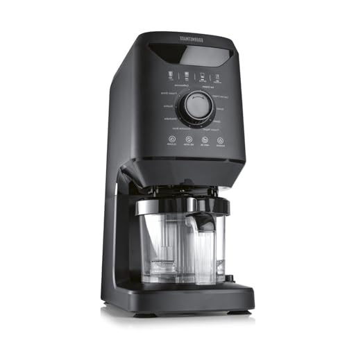 GOURMETmaxx SmoothUp Eismaschine 800 Watt, 10 Programme inkl. Mix-in-Funktion, LED-Display, Matt Schwarz, inkl. 2 Bechern