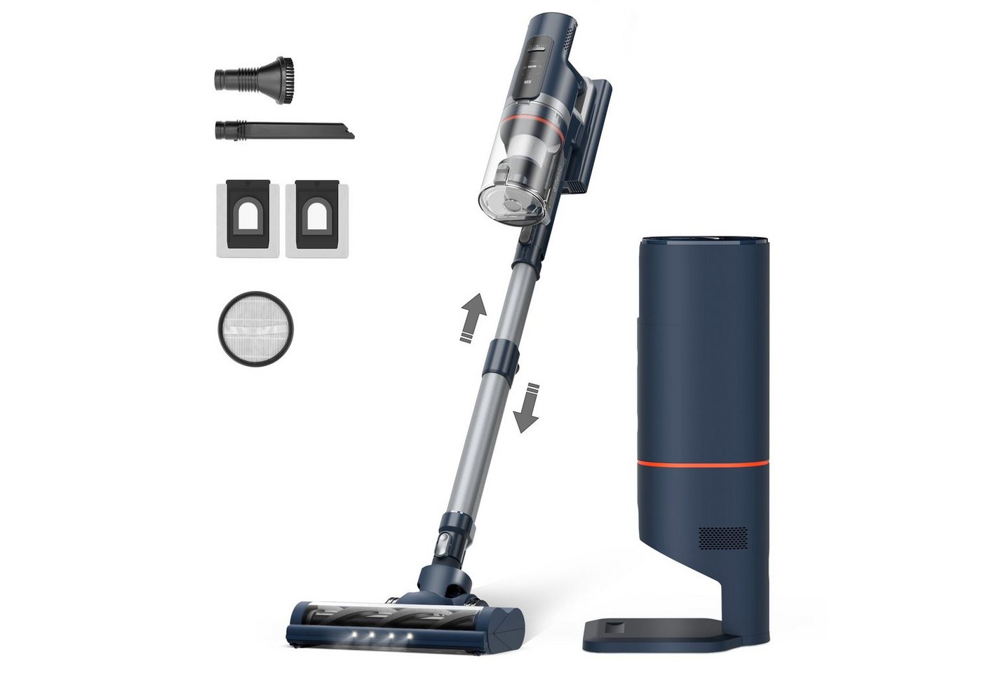 Ultenic Akku-Stielstaubsauger FS1, 60 Minuten Laufzeit, 450,00 W, mit Beutel, Absaugstation, 3L Staubbehälter