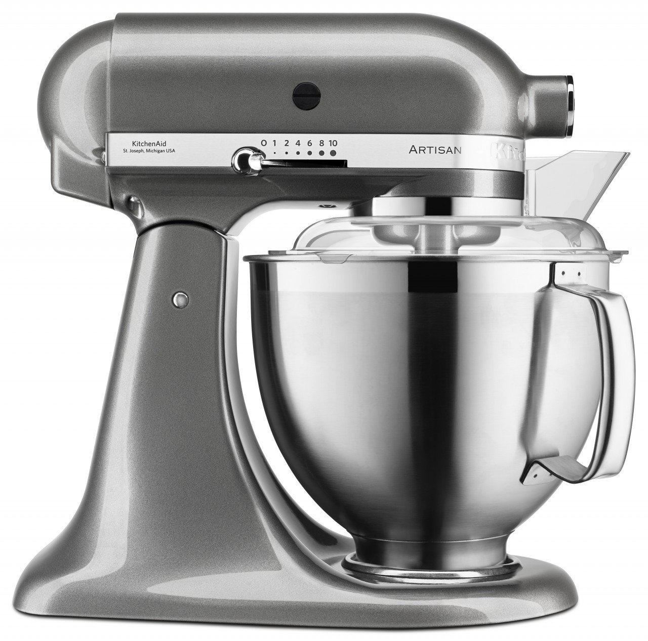 KitchenAid 5KSM185 Artisan Küchenmaschine mit Tschimmhook Rührwerkzeugen, Zinkdruckgussmetall, 4,8 L, Edelstahlschüssel - Tschimmlover