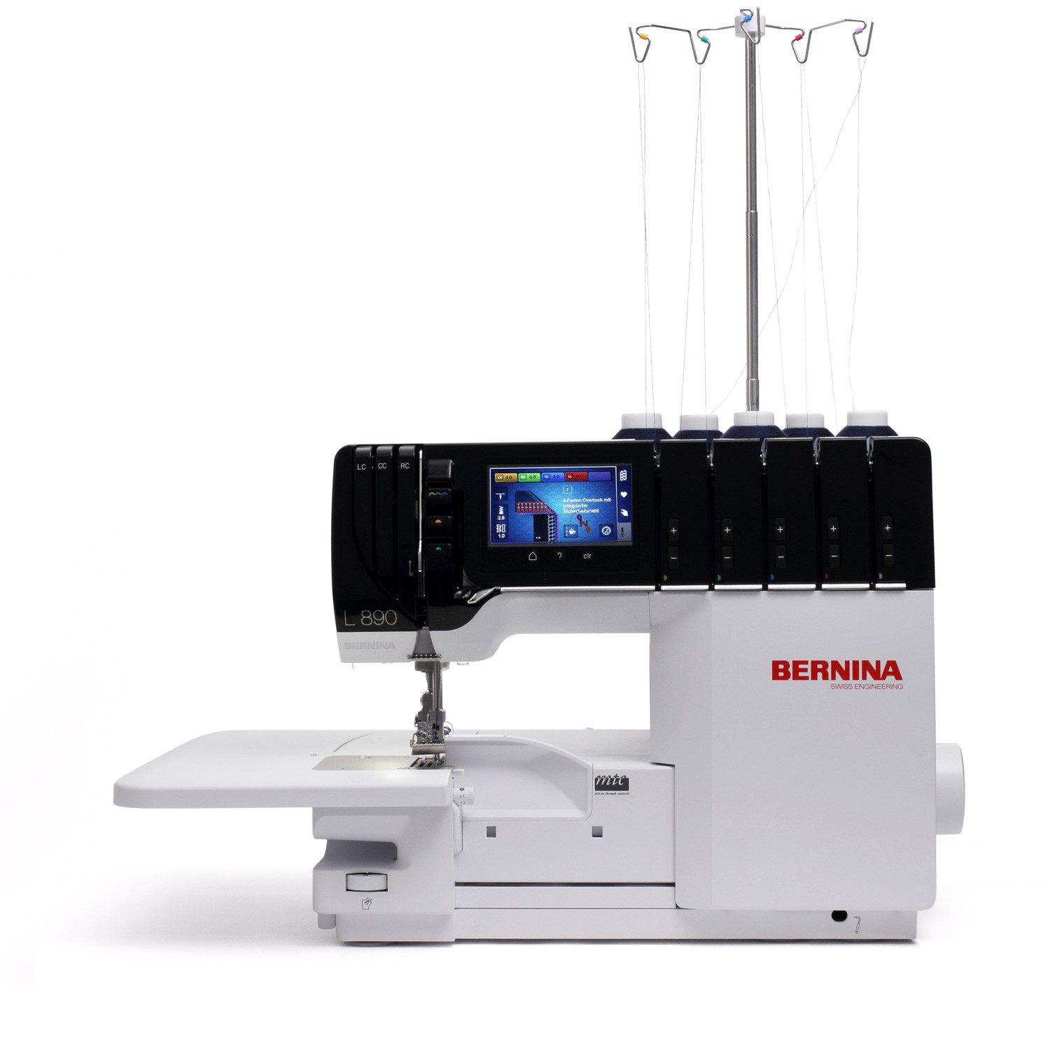 Bernina L 890 Overlock-Nähmaschine, professionelle Nähte & Rollsäume, Cover-/Kettenstich, kombinierte Funktionen, weiß