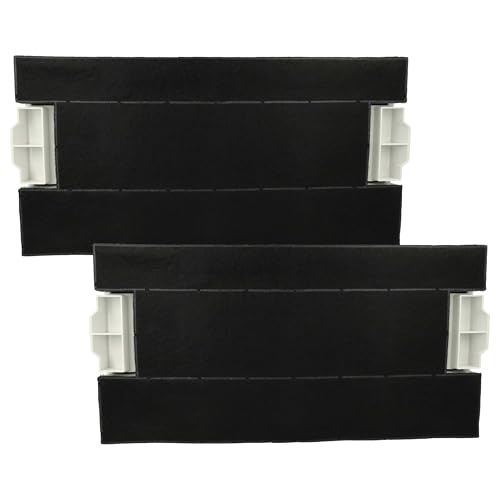 vhbw 2x Aktivkohlefilter CZ5144X5 für Dunstabzugshaube, 39,8 x 19,6/17,4 x 2,9 cm, schwarz/weiß