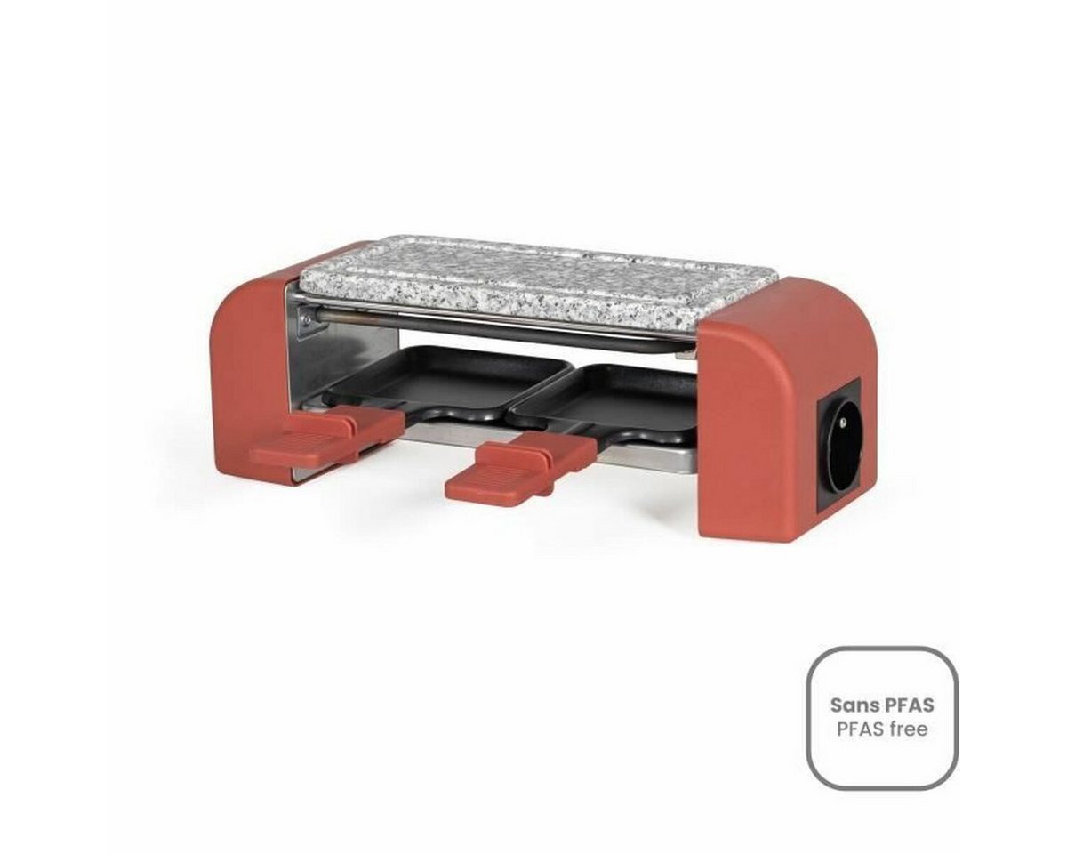 LIVOO Grillplatte Raclette und Fondue-Set für 2 Personen, steckbares Design