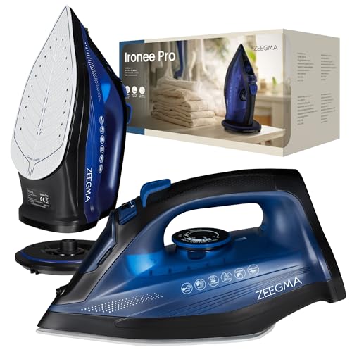 Zeegma Ironee PRO Kabelloses Bügeleisen mit Keramikbeschichtung, 2600 Watt, 360°-Ladestation, Wassertank 320 ml, Dampfleistung 35 g/Min. - Schwarz